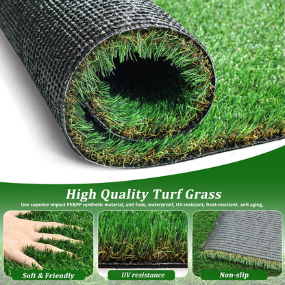 6.5FT x 33FT Outdoor Artificial Grass Runner - Thick Realistic Fake Turf for Patio