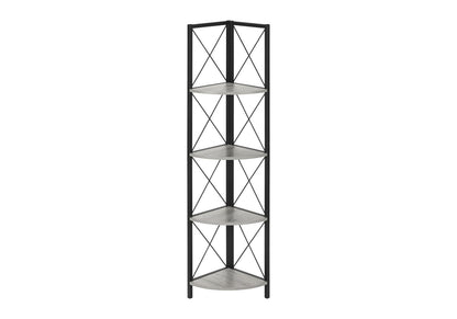 Modern Grey Metal Corner Shelf for Bedroom Storage and Display for Living Room