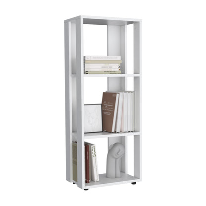 White 3 Shelf Bookcase - Modern Office Storage