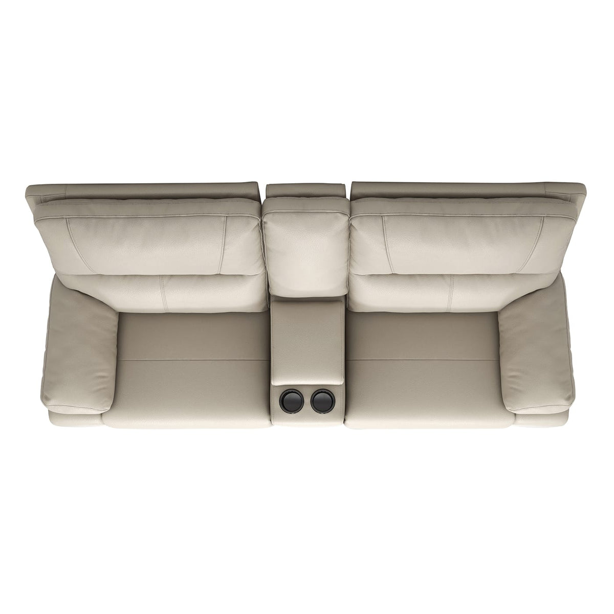 Beige Faux Leather Reclining Loveseat Sofa - 79" for Living Room