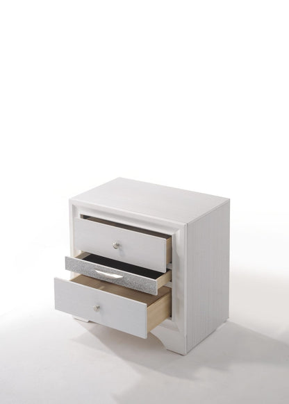 Naima White Nightstand - Compact Storage for Bedroom