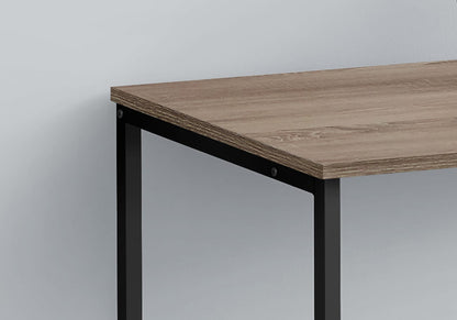 Taupe Particle Board Desk with Black Metal Legs for Home Office