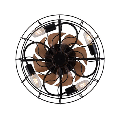 Slim Black Ceiling Fan with Reversible Control for Bedroom
