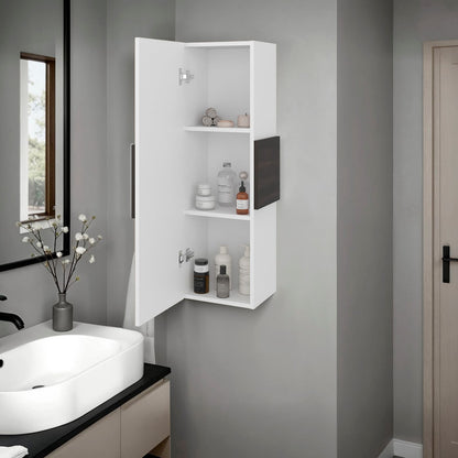 Vanguard White Wall Mounted Medicine Cabinet - 1 Door, 3 Shelves