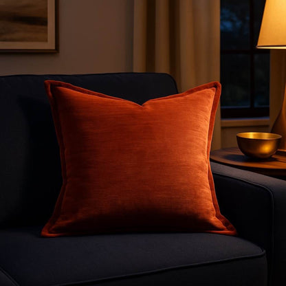Reddish Brown Polyester Velvet Throw Pillow 20x20