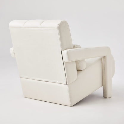 Beige Linen Upholstered Accent Chair - Modern Style for Living Room