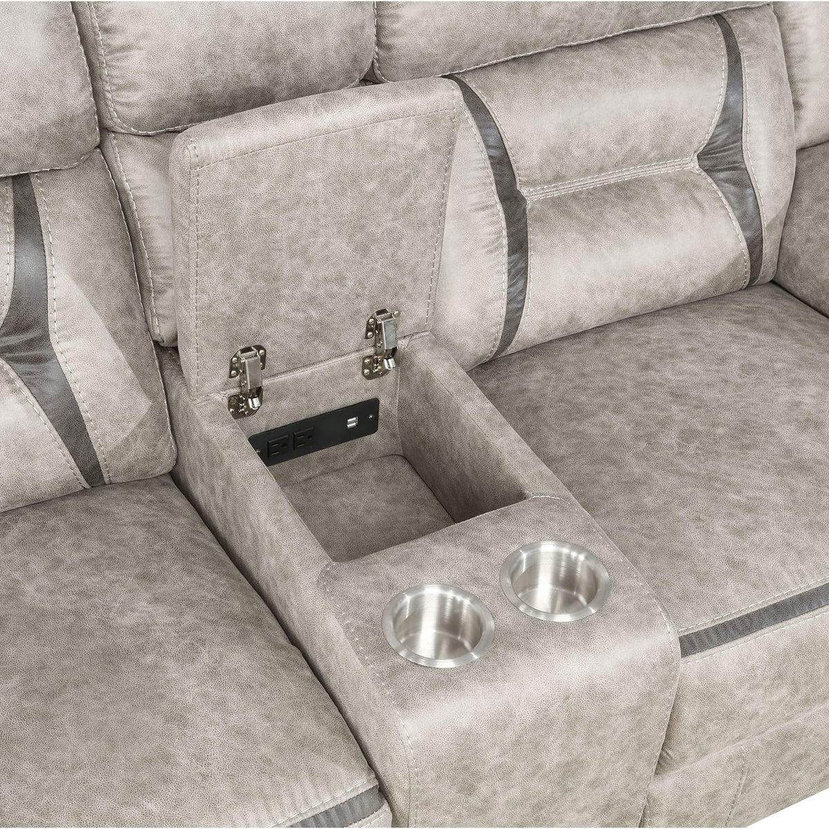 Taupe Upholstered Glider Loveseat - 77" Primary Living Space for Living Room