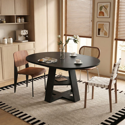 43.3in-59in Extendable Round Dining Table - Kitchen & Living Room