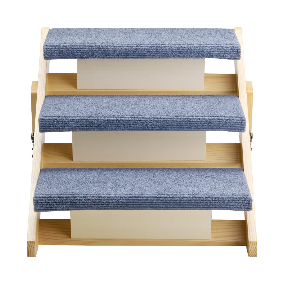 Wood Pet Stairs - 3 Step Dog Steps, Foldable & Stable