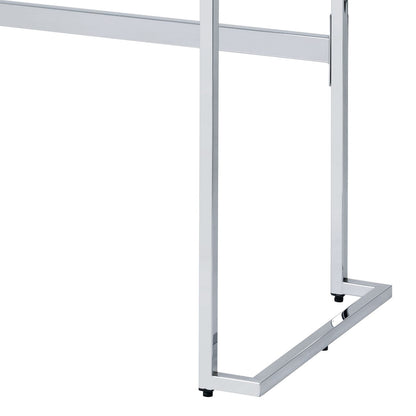 White Faux Marble Writing Desk - 19x42 Inches