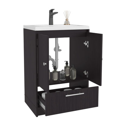 Modern Black MDF Bathroom Vanity Cabinet for Bathroom Renovation