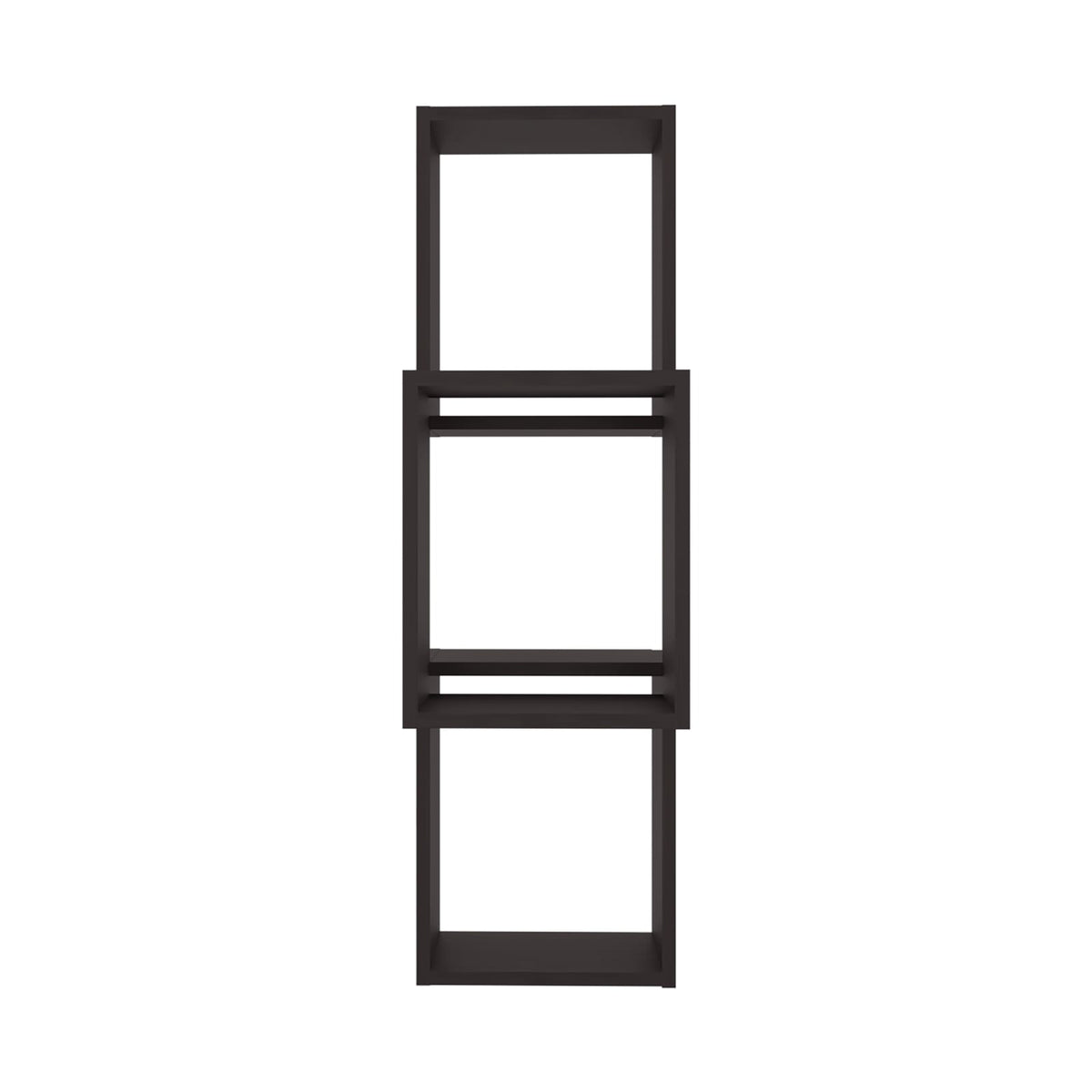 Wenge Modern Asymmetrical Wall Shelf Unit for Display and Storage for Living Room
