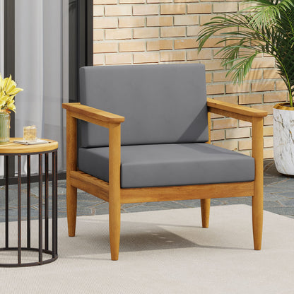 Gavin Club Chair - Dark Grey Acacia Wood Patio Seating