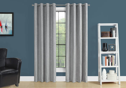 Silver Micro Suede Curtains - 2 Panels, 95" Long