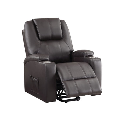 Brown Power Lift Recliner with Cup Holders for Living Room