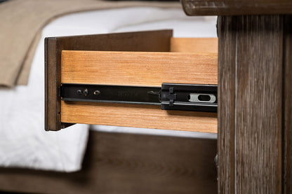 Brown Solid Wood 5-Drawer Chest Bedroom Dresser