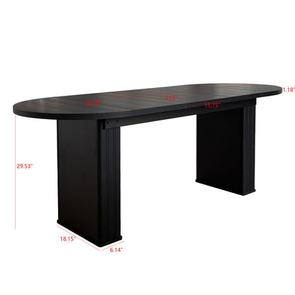 Extendable Black MDF Dining Table for Kitchen or Dining Room