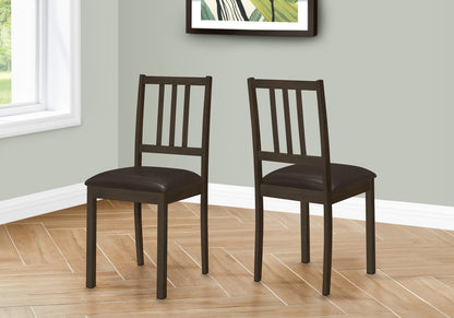 Espresso Faux Leather Dining Chairs - Set of 2 for Living Room