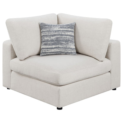 120" Beige Upholstered L-Shaped Sectional Sofa - 4 Seats for Living Room
