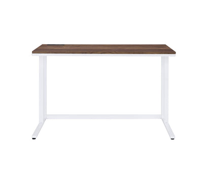 Tyrese Walnut & White Writing Desk - Work From Home Office