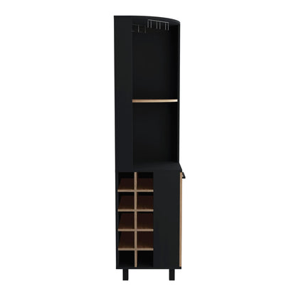 70" Tall Corner Bar Cabinet with Wine Storage