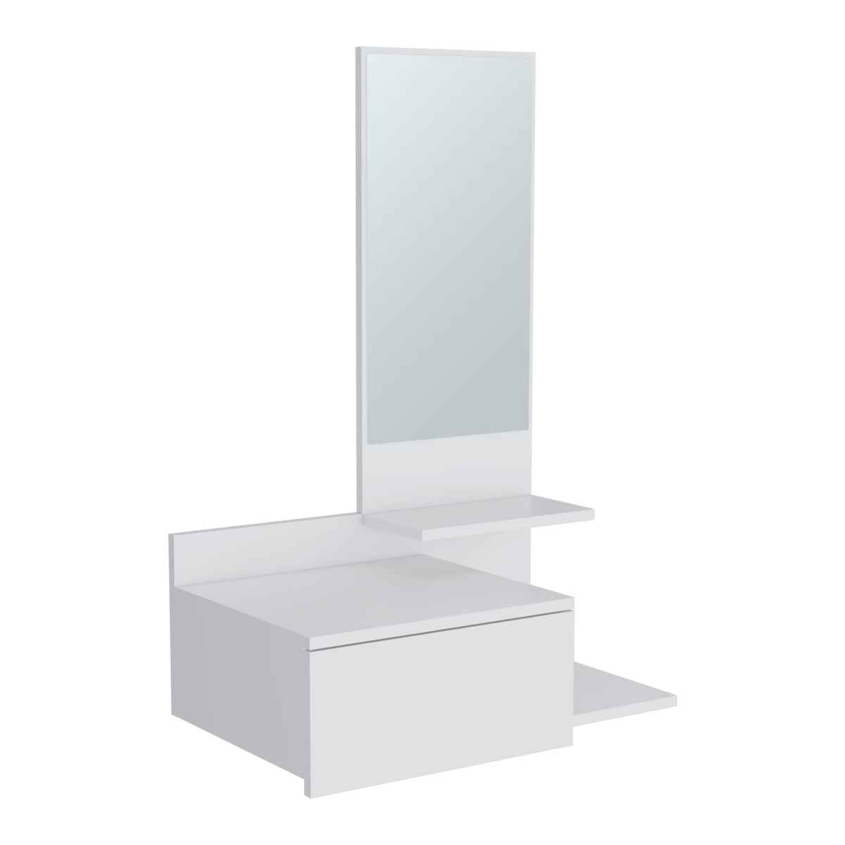 White Hallway Cabinet with Mirror - 36.2" Storage for Living Room