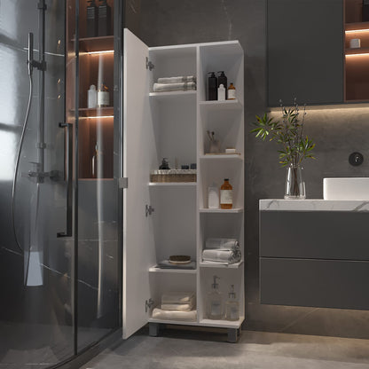 Los Angeles Linen Cabinet, Mirror, Five Shelves - Bathroom Storage