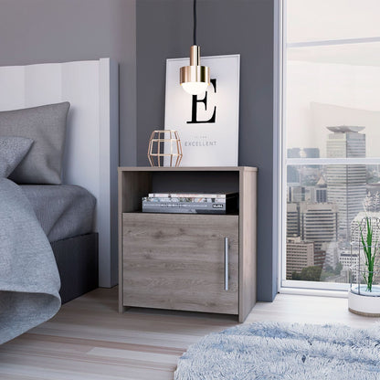 Gray Engineered Wood Nightstand - 13.5 x 19.8 x 23", Bedroom