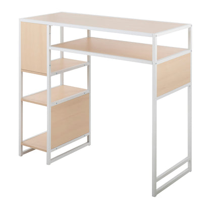 Bar Height Table with Storage - Metal & Wood Dining Table