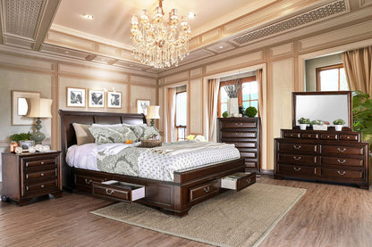 Brown Cherry Solid Wood Transitional Chest for Bedroom Storage