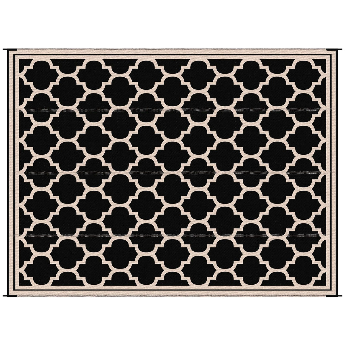 9' x 12' Black Outdoor Patio Rug - Waterproof Camping Carpet