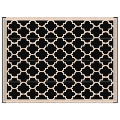 9' x 12' Black Outdoor Patio Rug - Waterproof Camping Carpet