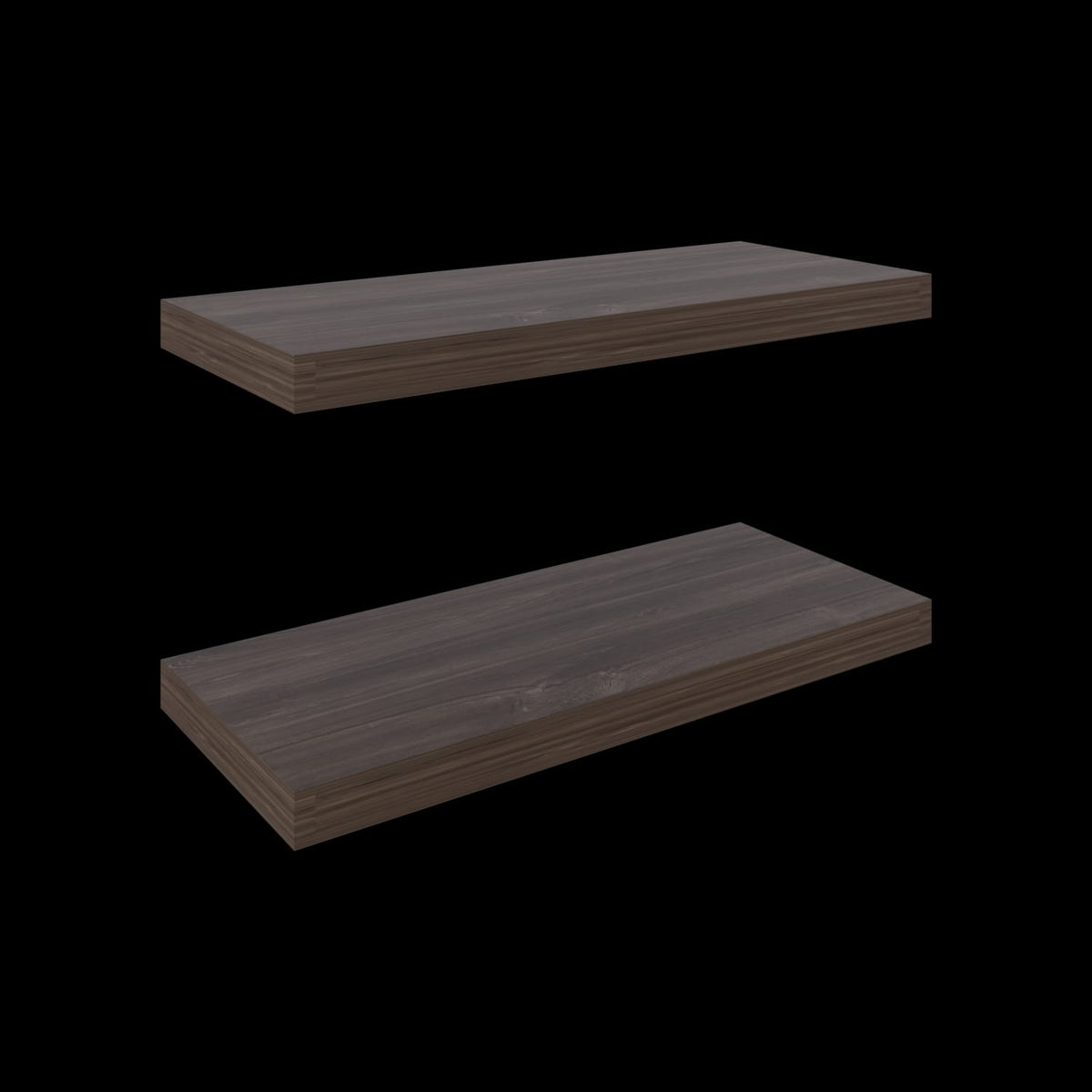 Brown Floating Wood Shelves with Two Spaces for Display and Storage for Living Room