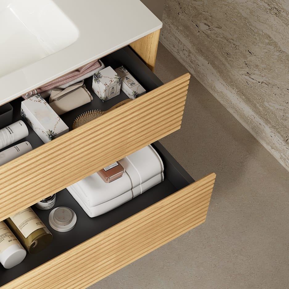 BRON 30" Bathroom Vanity - Golden Oak, White Ceramic Sink