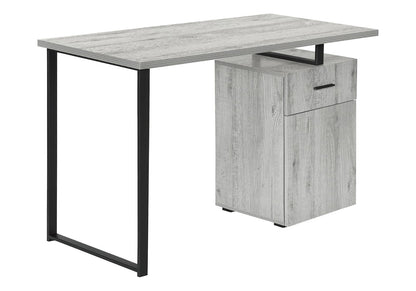 Modern Grey Particle Board Computer Desk with Storage Drawers for Home Office