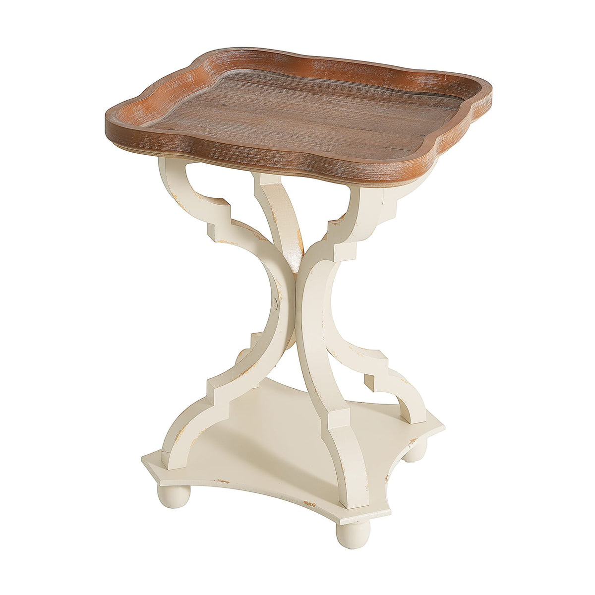 Accent Table - Natural White MDF Hourglass Design