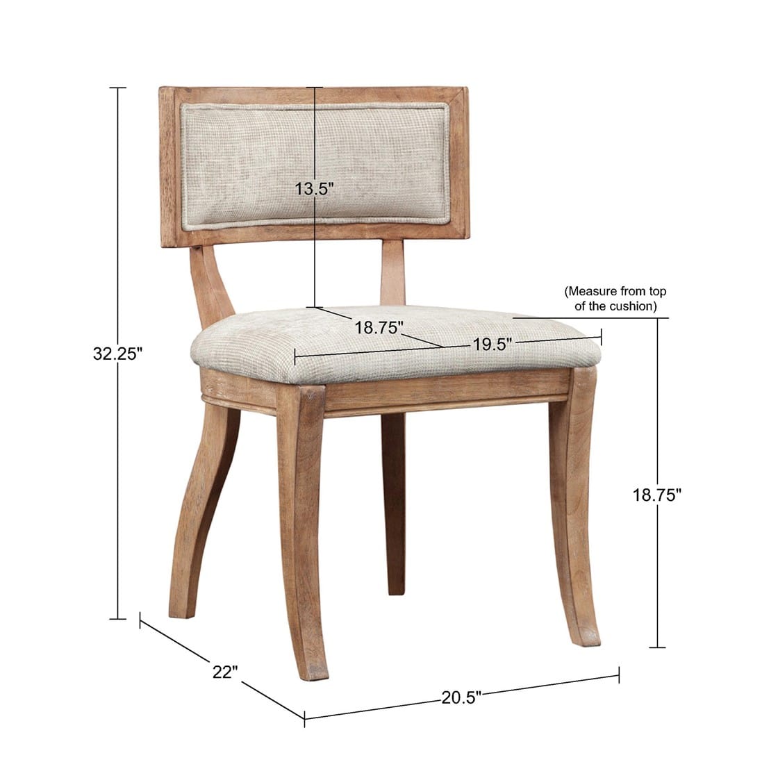 Beige Polyester Dining Chairs Set of 2