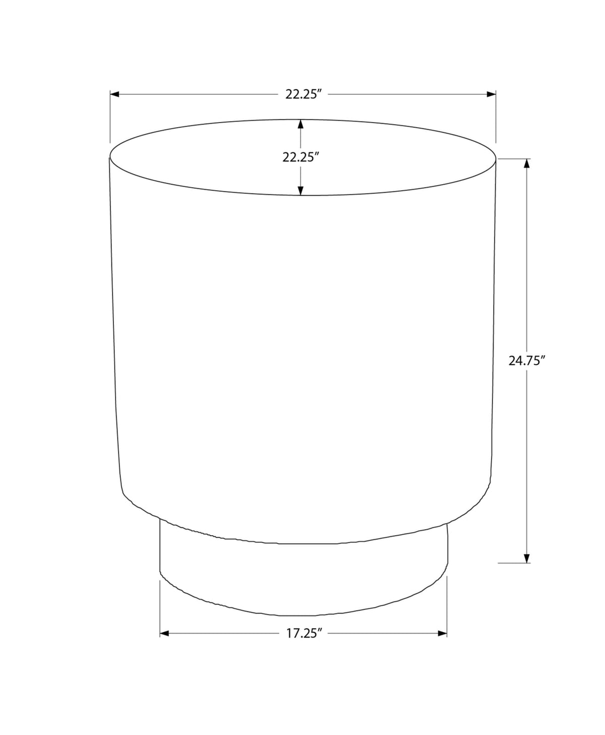 Grey Magnesium Oxide Accent Table - 25"H Outdoor Side Table