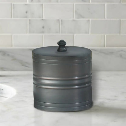 Stainless Steel Vanity Jar - Oil Rubbed Bronze Storage for Cotton Swabs & More