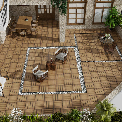 Oak WPC Deck Tiles for Garden and Poolside Decks | Outdoor Flooring