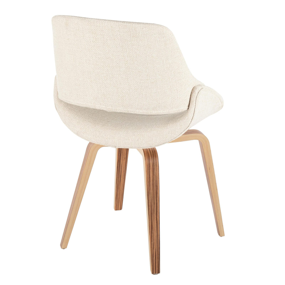 Cream Fabric Mid-Century Modern Dining Chairs Set of 2