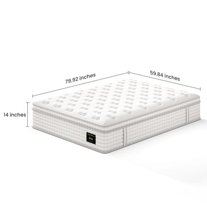 Queen Memory Foam Mattress - White Polyester for Bedroom