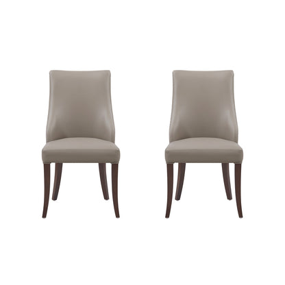 Taupe Wood Dining Chairs Set of 2 for Modern Dining Room