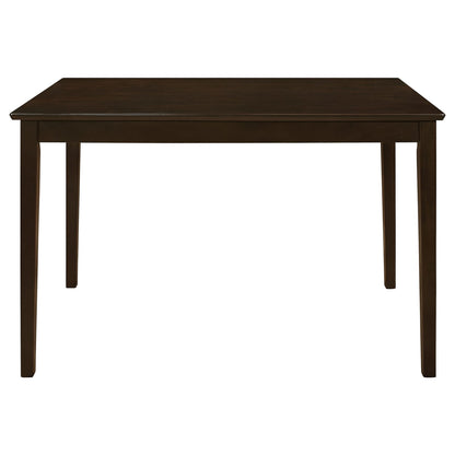 Brown Rectangular Dining Table with Chairs and Bench for Dining Room