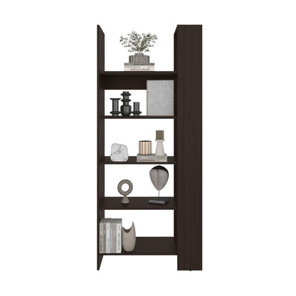 Brown Engineered Wood 5 Shelf Bookcase for Living Room Storage