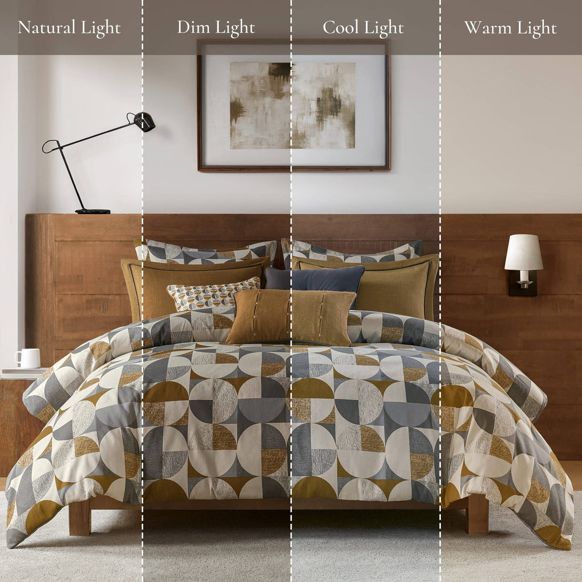 Gold Jacquard Oversized Comforter Set - Queen Size