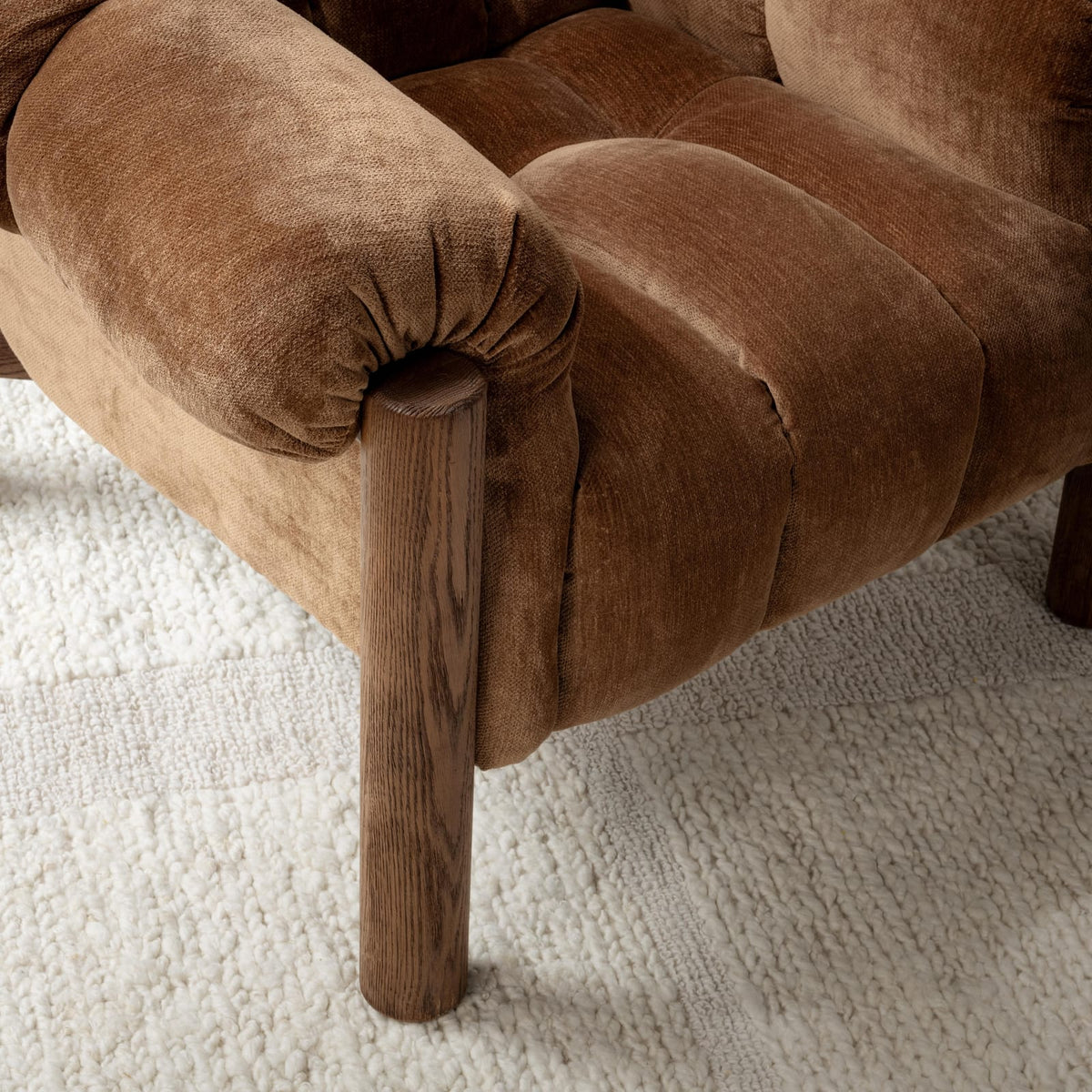 Bronze Polyester Accent Chair - 38.6" W x 39.8" D x 31.1" H
