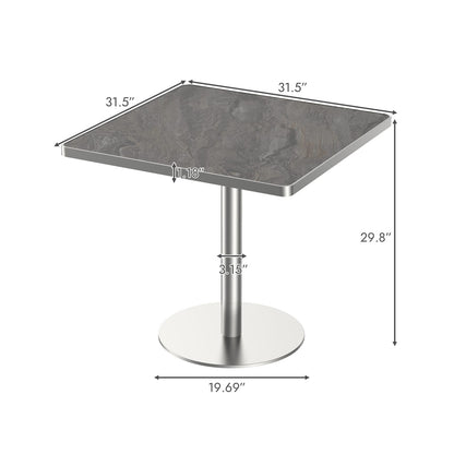 Square Modern Dining Table 31.5 inches Bistro Table Tulip Table with Faux Marble