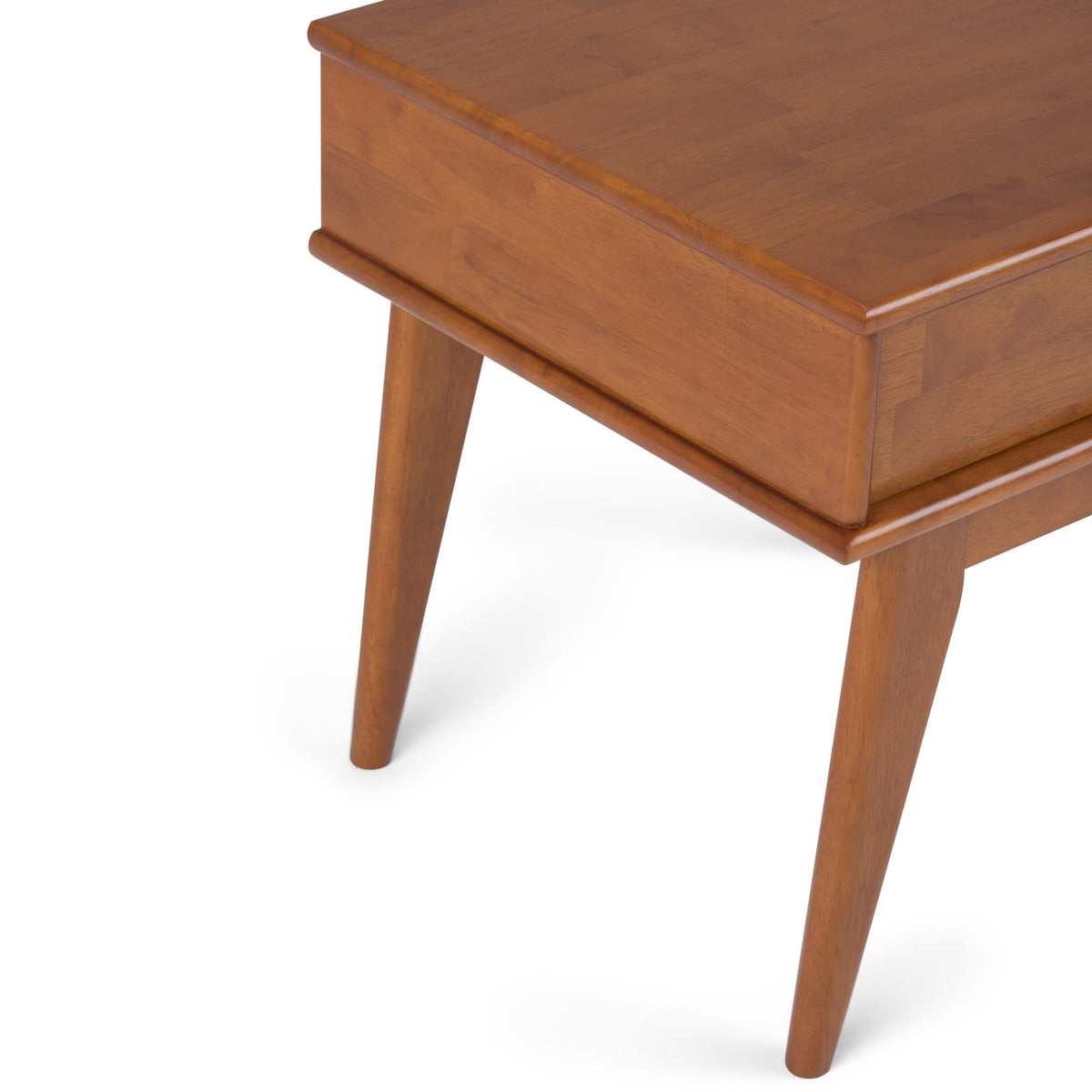 Mid-Century Modern End Table - Light Brown Storage