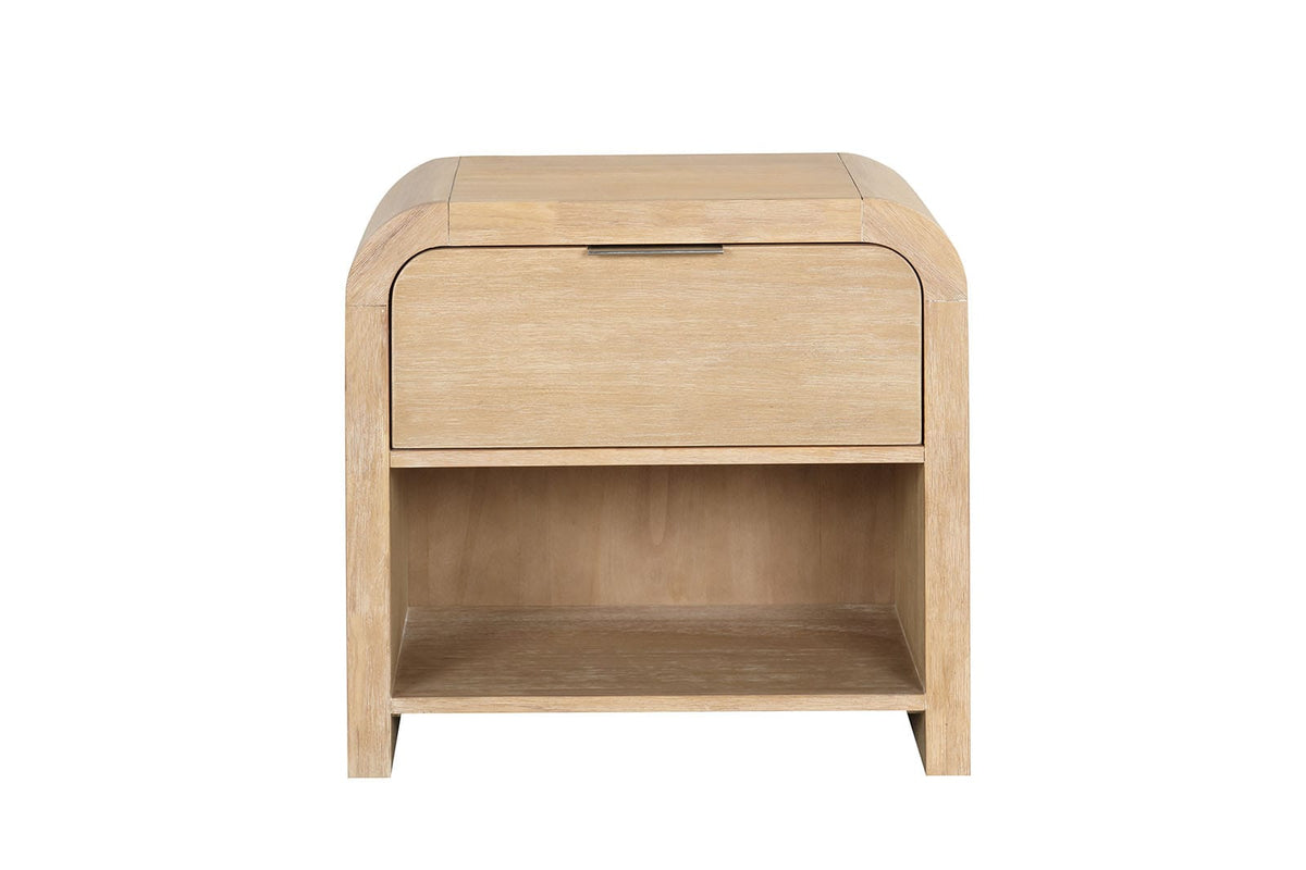 Natural Engineered Wood Bedside Cabinet - 28" x 17"